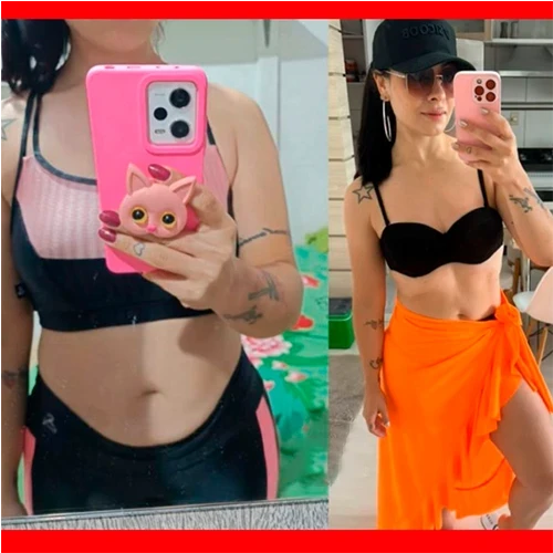 Antes e depois de aluna do método